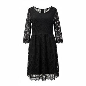TORRID Black Lace Scoop-Neck Long Sleeve Dress